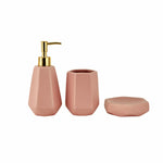 Karaca Home Ruby Bathroom Accessories Set Pink 3 Piece