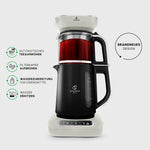 Karaca Caysever Robotea Pro 4 in 1 Talking Automatic Tea Maker Kettle and Filter Coffee Maker, Starlight, 2500W