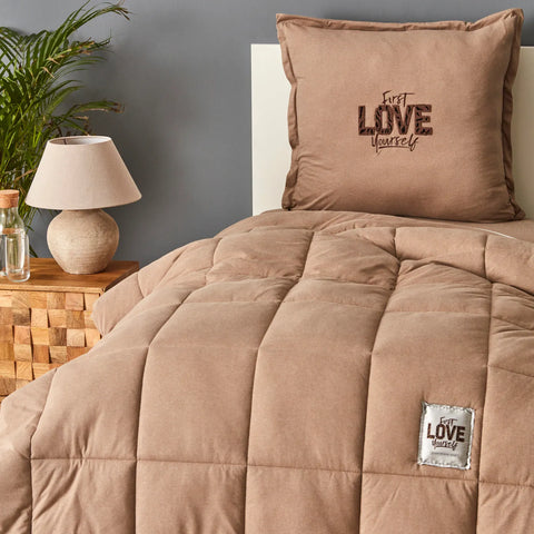 Karaca Motto Beige Comfort Set Katoen 135X200 cm