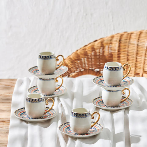 Karaca Söğüt, set koffiekopjes voor 6 personen, 90 ml