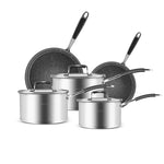 Karaca Pekka Stainless Steel Induction Cookware Set, 8 Piece, Anthracite Silver