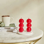 Karaca Home Buble Shaped Candle 2 Pieces, Red