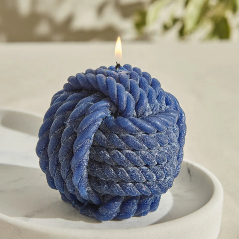 Karaca Home Rope Kaars 8 cm, marineblauw