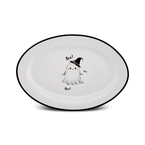 Karaca Halloween Boo Pumpkin Porcelain Serving Platter, 35cm