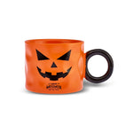 Karaca Halloween Pumpkin Face Ceramic Mug, 10cm, Orange Black