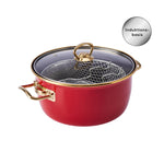 Karaca Retro Enamel 22 cm Induction Frying Pot Red