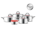 Karaca Emirgan XL 10 Piece Steel Induction Cookware Set with Storage Container 