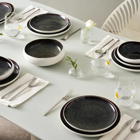 Karaca Red Carpet Collection Streamline 59 Delige Galactic Reactive Glaze Dinerset voor 12 Personen, Wit