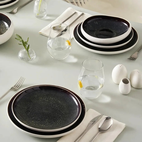 Karaca Red Carpet Collection Streamline 59 Delige Galactic Reactive Glaze Dinerset voor 12 Personen, Wit