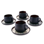 Karaca Black Galactic Reactive Tea Cup Set of 4