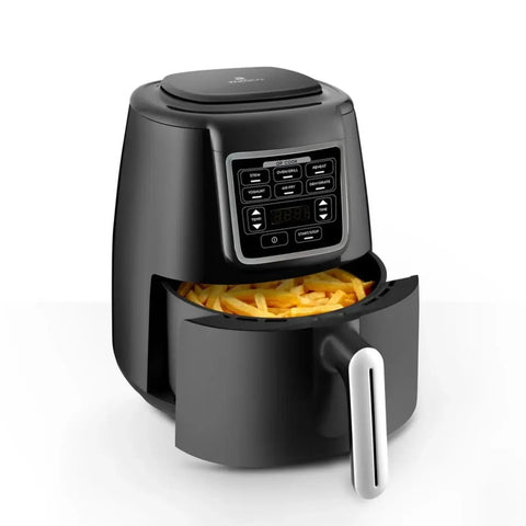 Karaca Air Cook XL 2 in 1 Sprekende Airfryer, Zwart Chroom