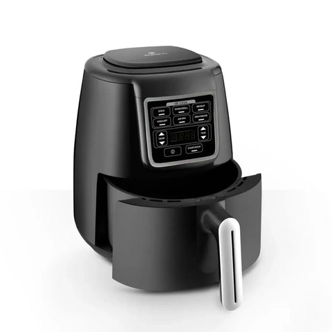 Karaca Air Cook XL 2 in 1 Sprekende Airfryer, Zwart Chroom