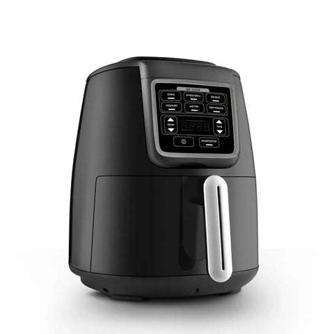 Karaca Air Cook XL 2 in 1 Sprekende Airfryer, Zwart Chroom