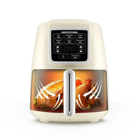 Karaca Air Cook XL 2 in 1 Sprekende Airfryer, Iconic Beige