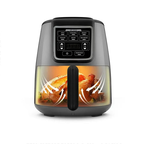 Karaca Air Cook XL 2 in 1 Sprekende Airfryer, Ruimte Grijs