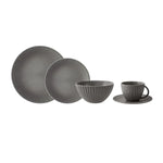 Karaca Sendai Stoneware Handmade Dinner Set for 4 Person, Grey, 20 Piece