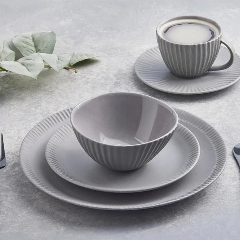 Karaca Sendai Stoneware Handgemaakt Servies voor 4 Personen, Grijs, 20 Delig