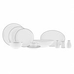 Karaca Rowan for 12 Person New Generation Bone Dinner Set, 69 Piece, Platinum