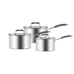 Karaca Pekka Stainless Steel Induction Cookware Set, 6 Piece, Anthracite