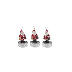 Karaca Christmas Santa Tealights, 3 Piece, 18.5cmx6.7cm, Red