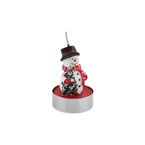 Karaca Christmas Sneeuwpop Theelichtjes, 3 Delig, 18.5cmx6.7cm, Rood