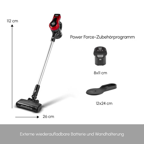 Karaca Vantuz Power Force Oplaadbare Steelstofzuiger, Rood