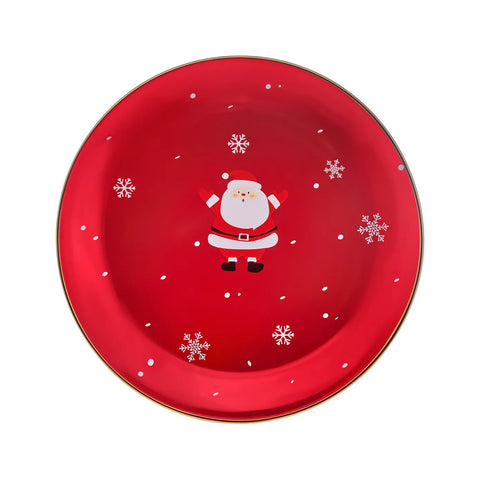 Karaca Christmas Porseleinen Gouden Lijn Eetbord, 27cm, Rood