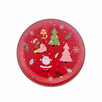 Karaca Christmas Porseleinen Gouden Lijn Dessertbord, 21cm, Rood