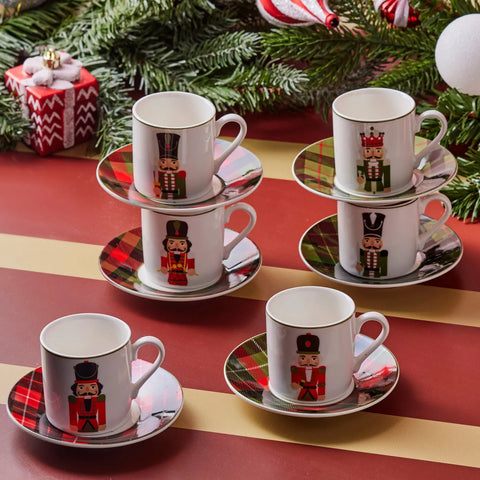 Karaca Nutcracker, set espressokopjes voor 6 personen, 80 ml