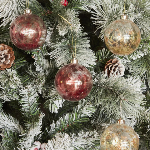 Karaca Home Kerstmis Glitterboom Ornamentenset, 4 delig, 8 cm