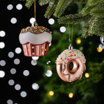 Karaca Home New Year Donut Cupcake 2-Piece Tree Ornament Set