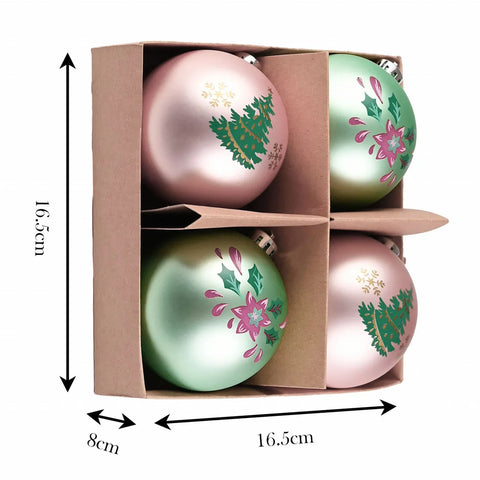 Karaca Home Kerst Mooie Boom Ornament Set, 4 Stuks, 8 cm