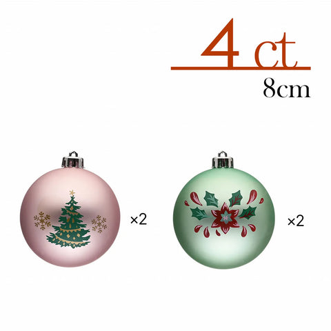 Karaca Home Kerst Mooie Boom Ornament Set, 4 Stuks, 8 cm