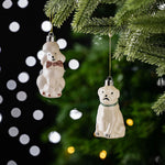 Karaca Home Christmas Tree Ornament Set White Puppies, 4-Piece