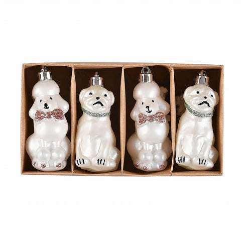 Karaca Home Kerstboom Ornamentenset Witte Puppies, 4-Delig