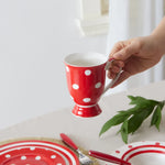 Karaca Polka Dot Red White Porcelain Mug 360 ml