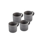 Karaca Sendai for 4 Person Espresso Turkish Coffee Cup Set, 4 Piece, Stoneware, Grey, 120 ml