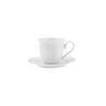 Karaca Daisy Set for 4 Person Tea Cup and Saucer, 8 Piece, New Generation Bone, White, 260ml