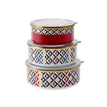 Karaca Game Store/Warm Storage Container Set, 3 Piece, Enamel 