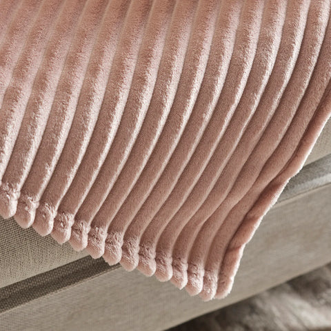 Karaca Ruby Stripe Wellsoft Dubbel Deken, Roze