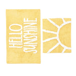 Karaca Sunshine Bath Mat Set, Cotton, White Yellow, 50x40-50x80 cm