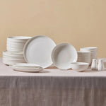 Karaca Allure for 12 People Dinnerware Set, 41 Piece,  New Generation Bone, White