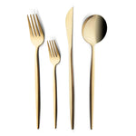 Karaca Bella Shiny Gold Cutlery Set for 6 Person, 24 Piece