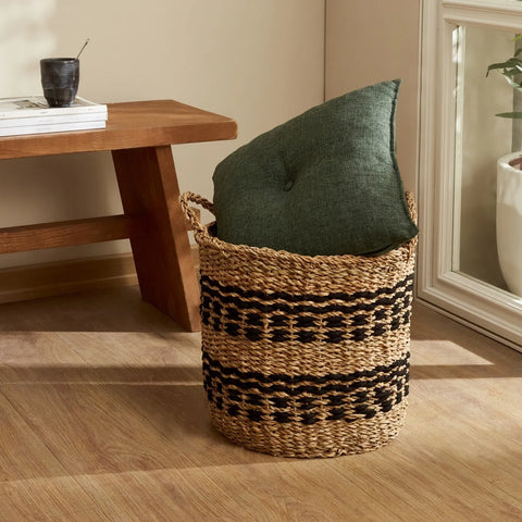 KARACA SOHO SEAGRASS&JUTE STORAGE BASKET 35X35 CM