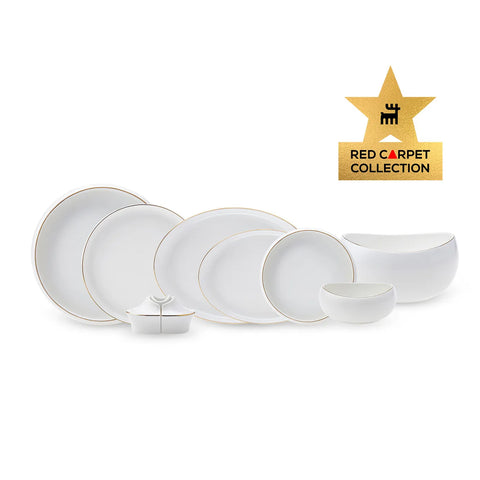 Karaca Red Carpet Collection Streamline Hole Gold - 59-delig porseleinen servies voor 12 personen