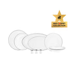 Karaca Red Carpet Collection Eclipse Platin Streamline 57 Piece Dinnerware Set for 12 Person, New Generation Bone