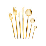 Karaca Jupiter Premium Boxed Cutlery Set Shiny Gold for 12 Person, 84 Piece