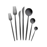 Karaca Jupiter Premium Boxed Cutlery Set Shiny Black or 12 Person, 84 Piece