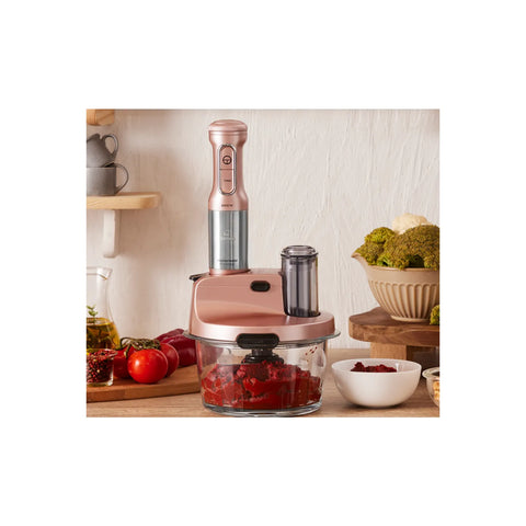 Karaca Mastermaid Prosteel Glazen Keukenrobot, Lange Blender, 2500 W, Roségoud