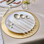 Karaca Jupiter Premium Boxed Cutlery Set Matte Champagne Gold for 12 Person, 84 Piece